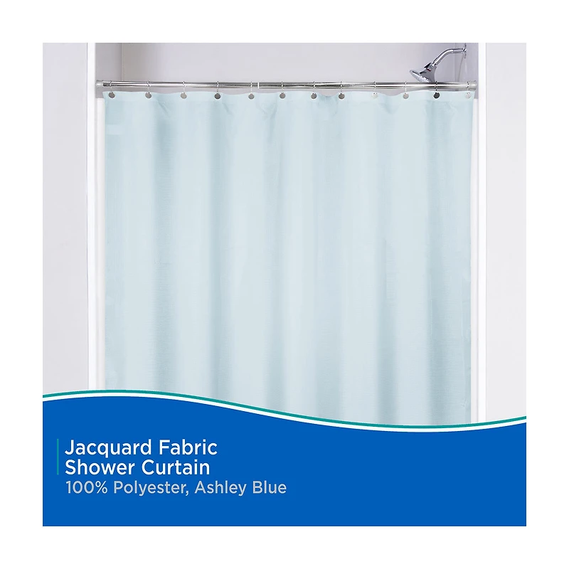 Kenney Water Repellent Jacquard Fabric Shower Curtain, 70 in x 72 in