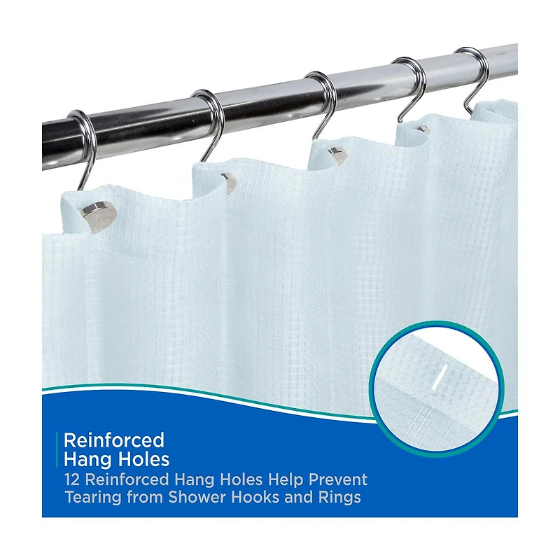 Kenney Water Repellent Jacquard Fabric Shower Curtain, 70 in x 72 in