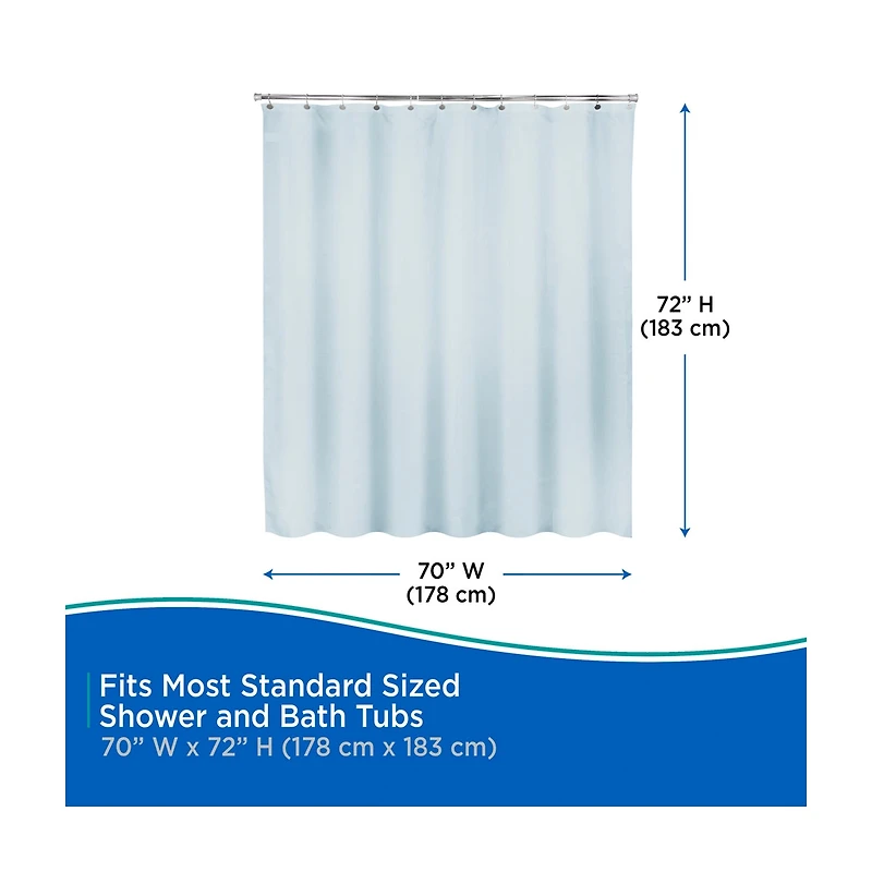 Kenney Water Repellent Jacquard Fabric Shower Curtain, 70 in x 72 in