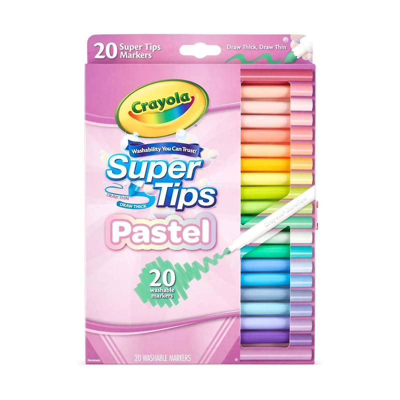Crayola Super Tips Pastel Markers, 20 ct