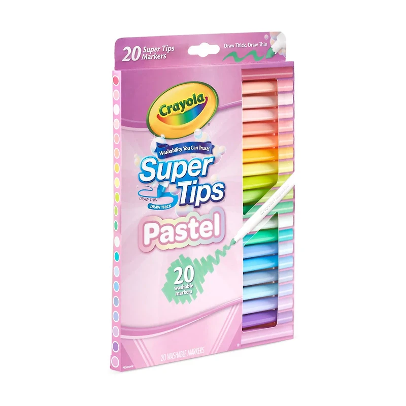 Crayola Super Tips Pastel Markers, 20 ct