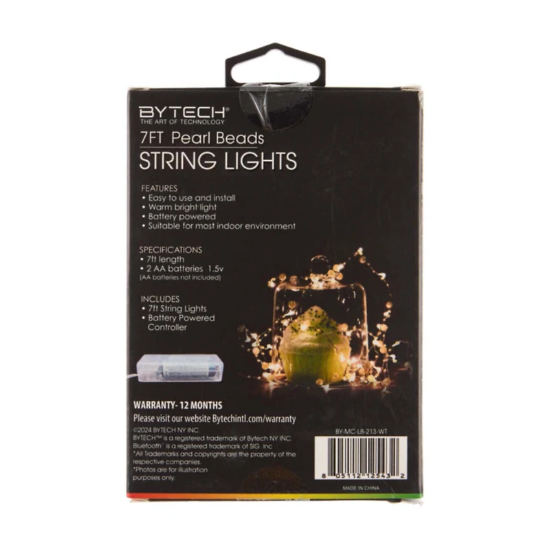 ByTech Pearl String Lights, 7 ft