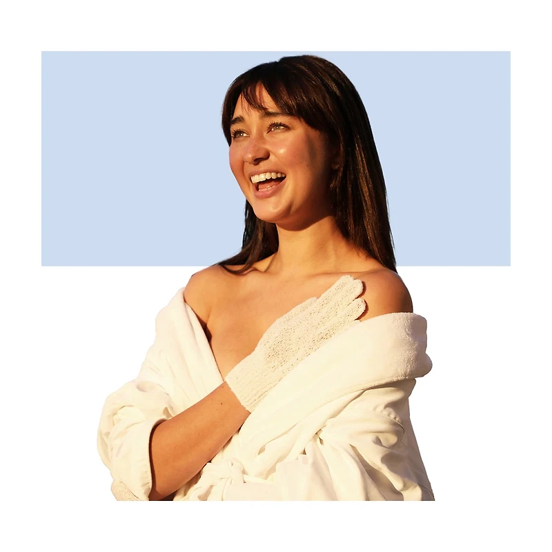 Afterspa Exfoliating Gloves, White