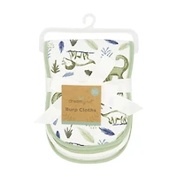 DreamGro Dino Burp Cloths, 3 pcs