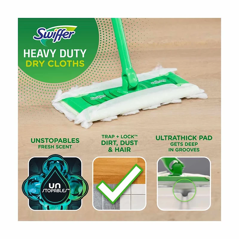 Swiffer Heavy Duty Dry Refill Cloths, 20 ct