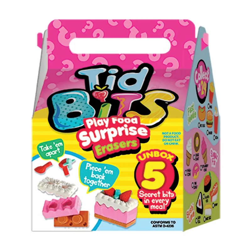 Tid Bits Play Food Surprise Erasers, Assorted