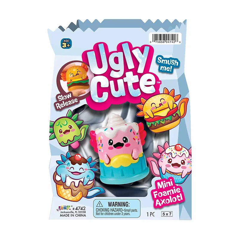 Ja-Ru Ugly Cute Mini Foamie Axolotl Toy, Assorted