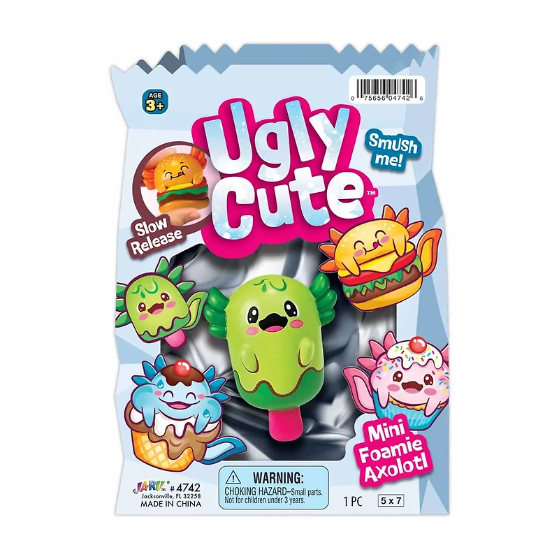 Ja-Ru Ugly Cute Mini Foamie Axolotl Toy, Assorted