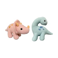 Knitted Dino Plush Toy, 8.5 in, Assorted