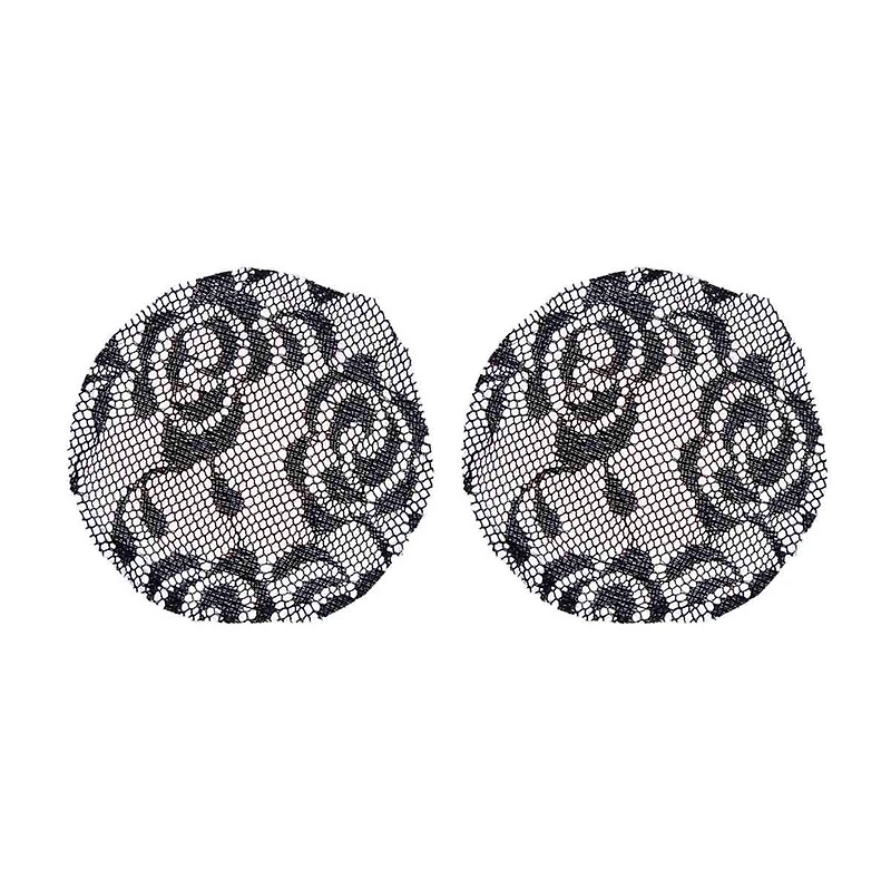 Must Have Beauty Intimates Silicone Lace Braless Covers, Black