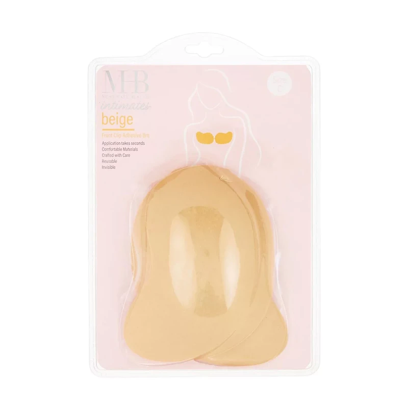 Must Have Beauty Intimates Front Clip Adhesive Bra, Beige, Size C