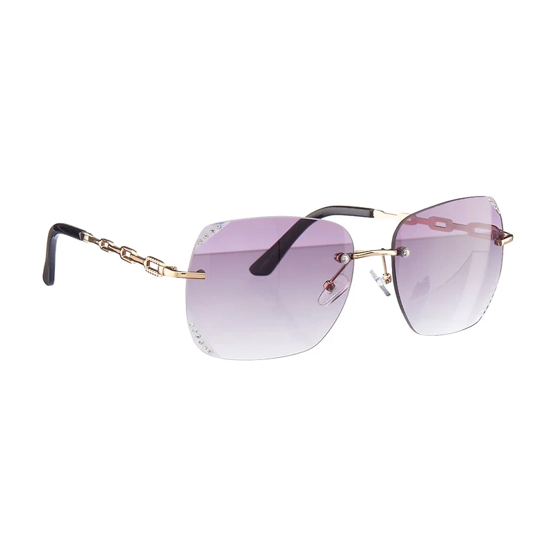 Eye-d-ology, Sunglasses, Gold Frame with Purple Lens