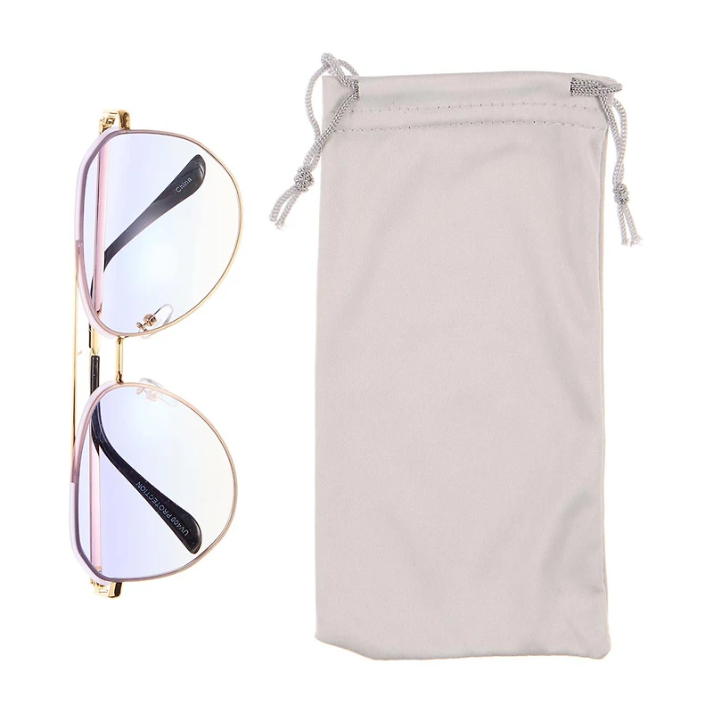 Eye-d-ology Sunglasses, Gold Wire Frame with Purple Lens