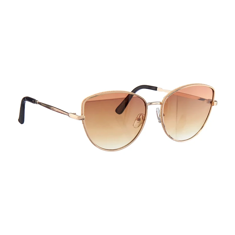 Eye-d-ology Sunglasses, Gold Frame with Brown Lens