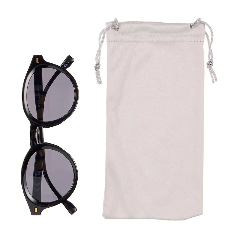 Eye-d-ology Sunglasses, Oval Frame with Black Lens