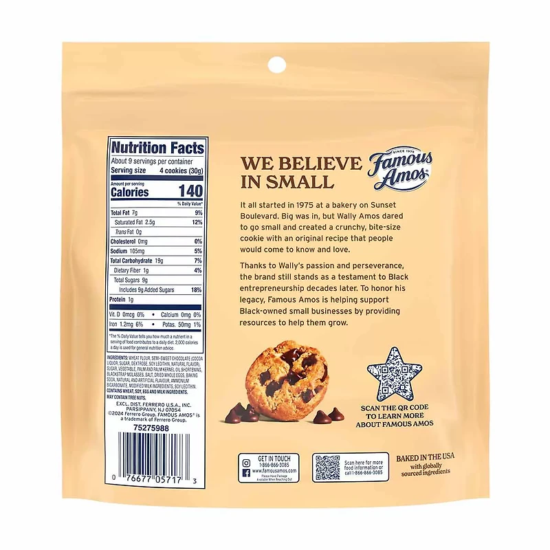 Famous Amos Chocolate Chip Cookies, 9 oz