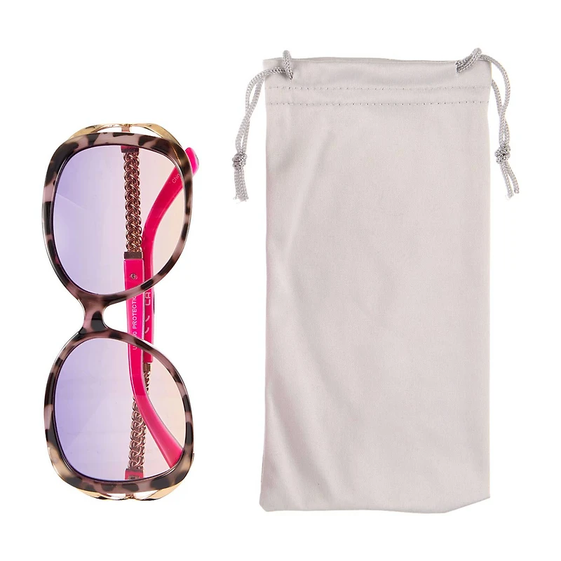 Eye-d-ology Sunglasses, Tortoise Frame with Purple Lens