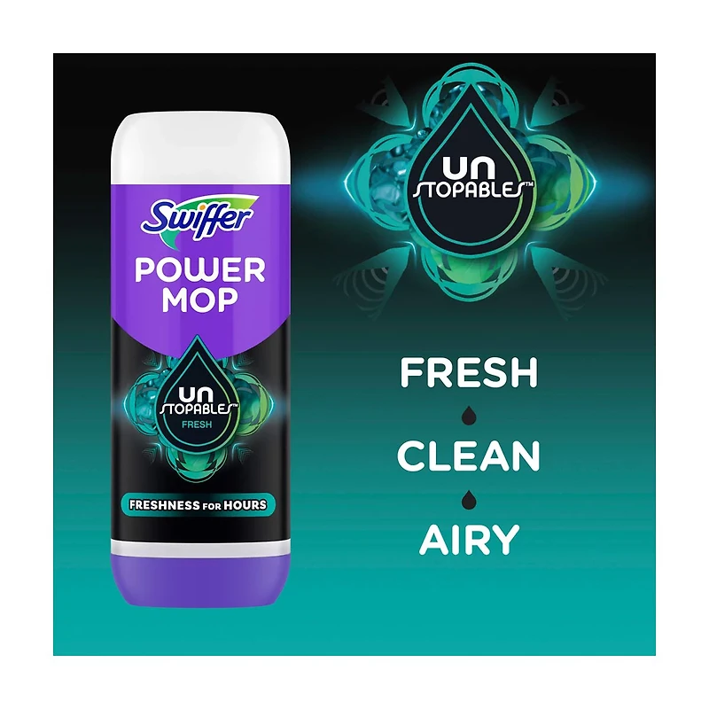 Swiffer Power Mop Unstopables Floor Cleaner Refill Solution, 25.3 fl oz