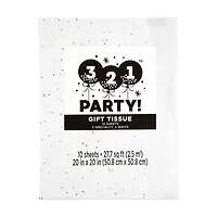 321 Party Gold and Silver Sequin Gift Tissue Paper, 10 Sheets, 20x20 in