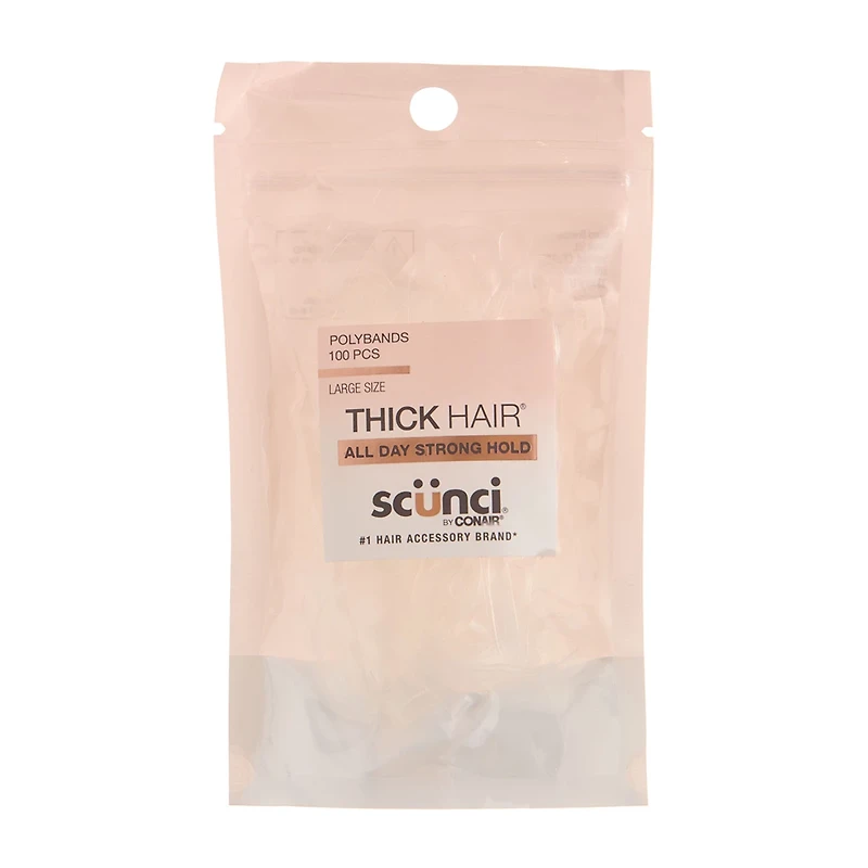 Scunci Polybands, 100 ct, Clear