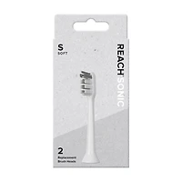 Reach Sonic Antibacterial Power Replacement Heads, Soft, 2 Count