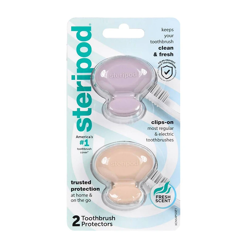 Steripod Toothbrush Protector, 2 Pack
