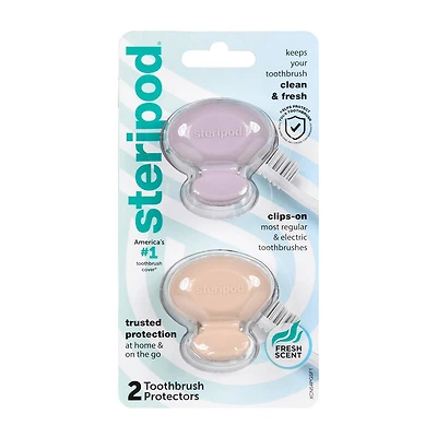 Steripod Toothbrush Protector, 2 Pack