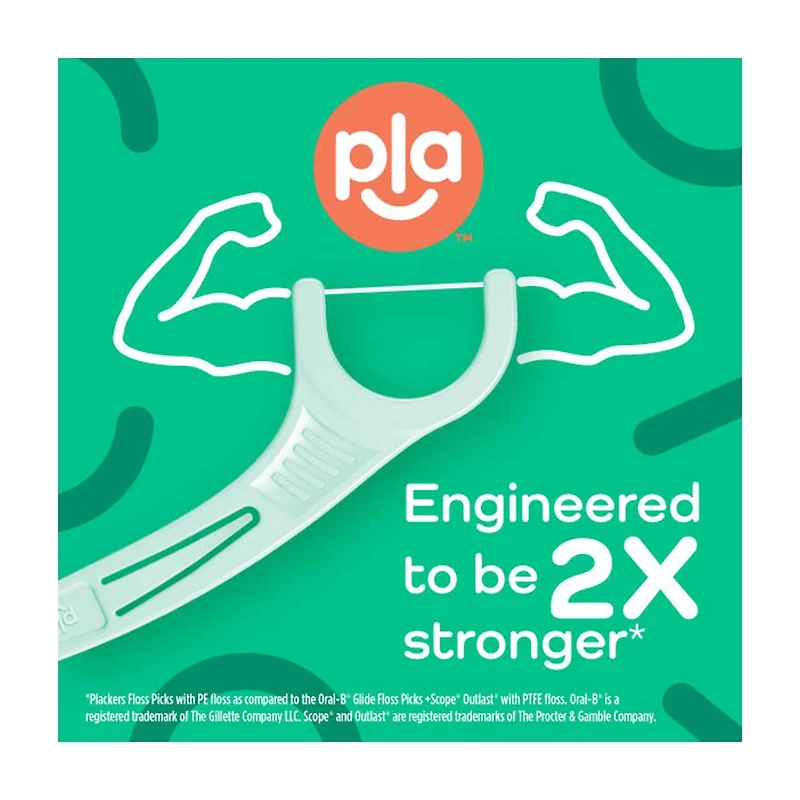 Plackers Micro Line Fresh Mint Flossers, 90 Count