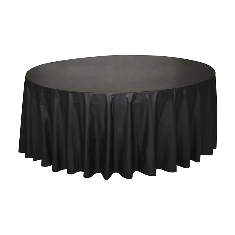 321 Party! Round Plastic Tablecovers, Black, 2 ct