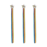 Rainbow Confetti-Star Hair Clips, 3ct