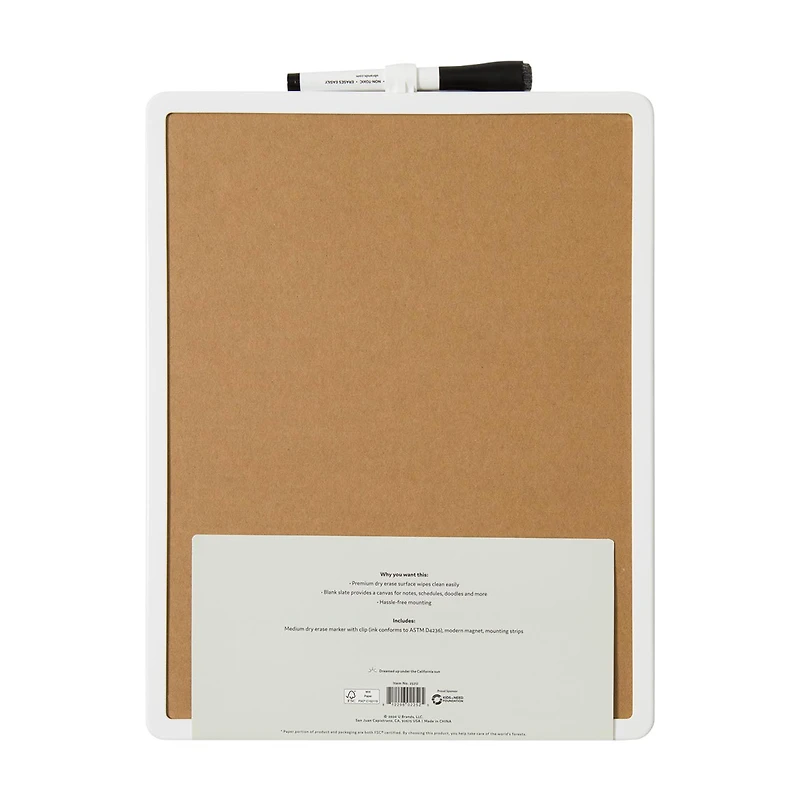 U Brands Contempo Magnetic Dry Erase Board, 11 in x 14 in