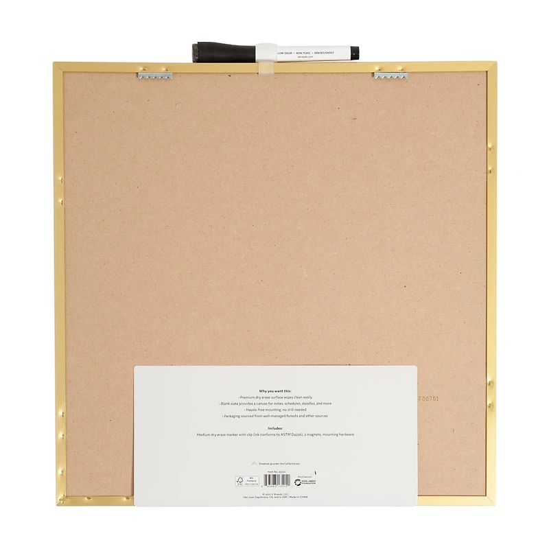 U Brands Magnetic Dry Erase Board, 14 in x 14 in