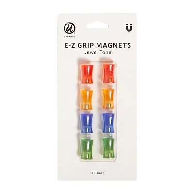 U Brands Easy Grab Magnets, Set of 8, Assorted Primary Colors