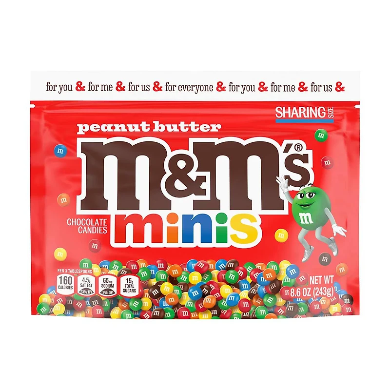M&M'S Peanut Butter Minis, Sharing Size, 8 oz