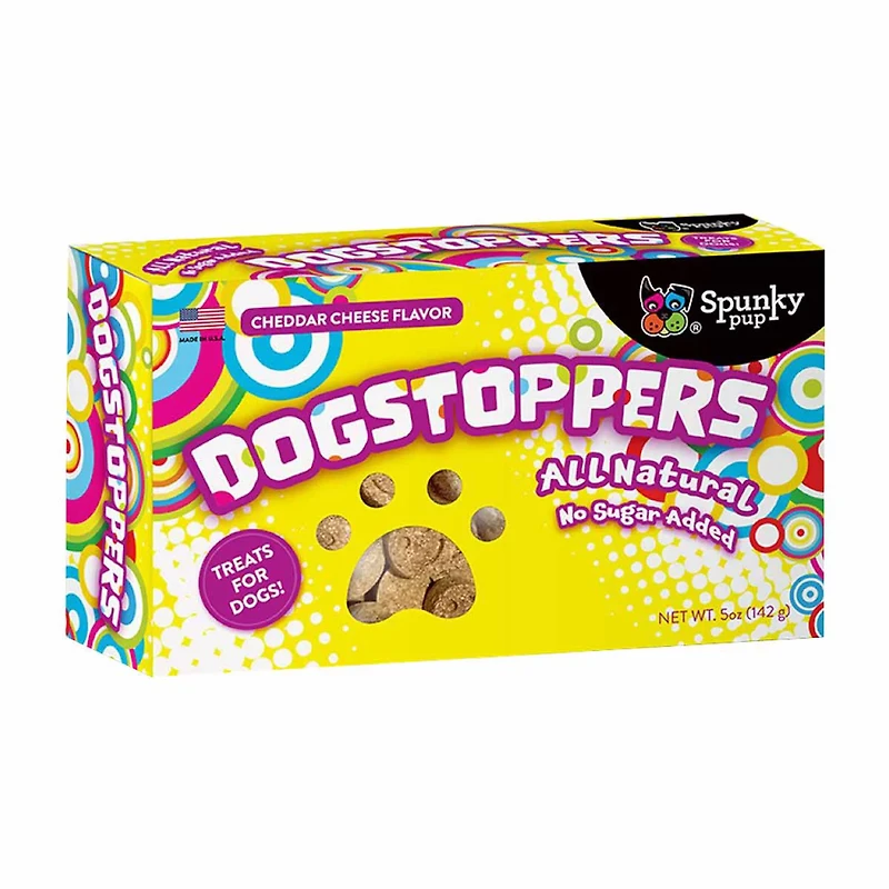 Spunky Pup Dogstoppers Cheddar Cheese Flavored Dog Treats, 5 oz