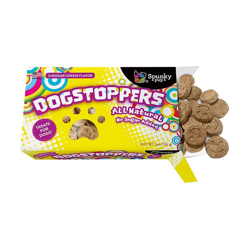 Spunky Pup Dogstoppers Cheddar Cheese Flavored Dog Treats, 5 oz