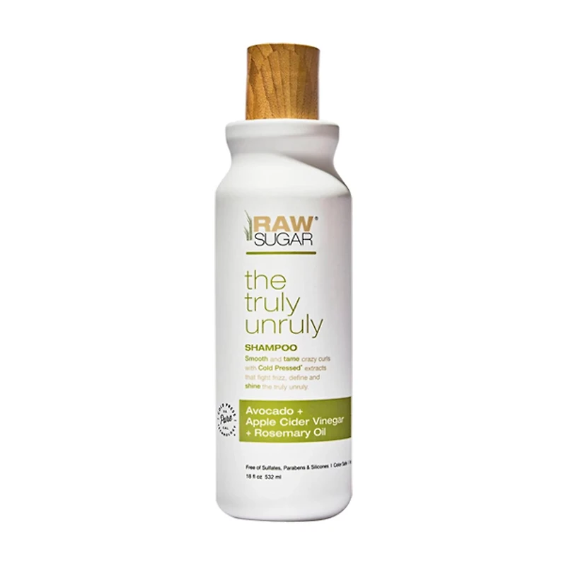 Raw Sugar The Truly Unruly Shampoo, Avocado + Apple Cider Vinegar + Rosemary Oil, 18 fl oz