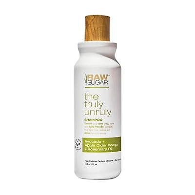 Raw Sugar The Truly Unruly Shampoo, Avocado + Apple Cider Vinegar + Rosemary Oil, 18 fl oz