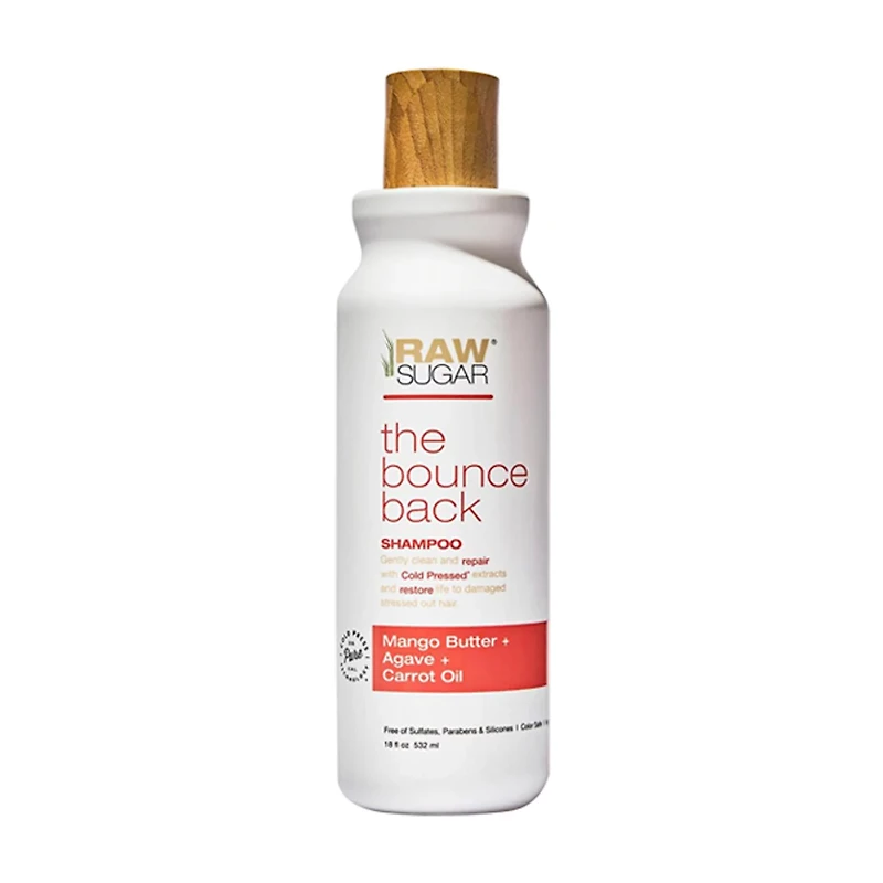 Raw Sugar The Bounce Back Shampoo, Mango Butter + Agave + Carrot Oil, 18 fl oz
