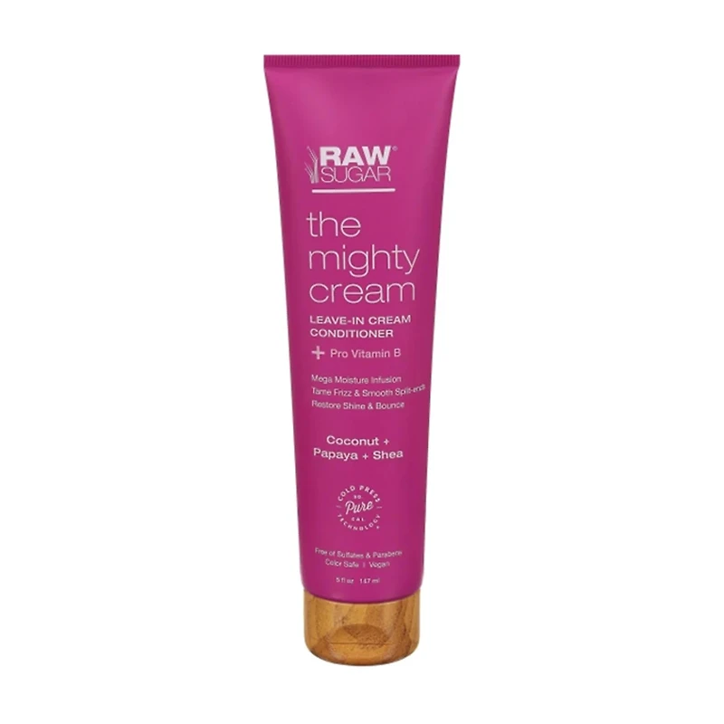 Raw Sugar The Might Cream Leave In Cream Conditioner, Coconut + Papaya + Shea, 14 oz