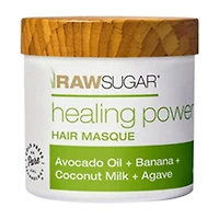 Raw Sugar Healing Power Hair Masque, Avacado Oil + Banana + Coconut Milk + Agave