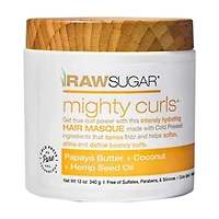 Raw Sugar Mighty Curls Hair Masque, Papaya Butter + Coconut + Hemp Seed Oil, 12 oz