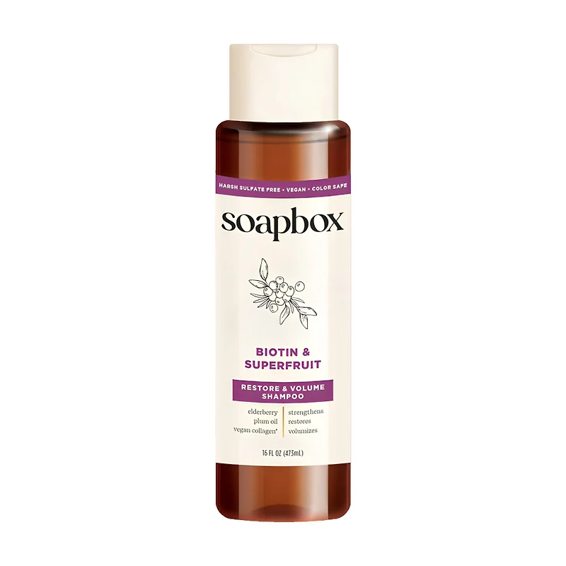 Soapbox Biotin & Superfruit Shampoo, 16 oz