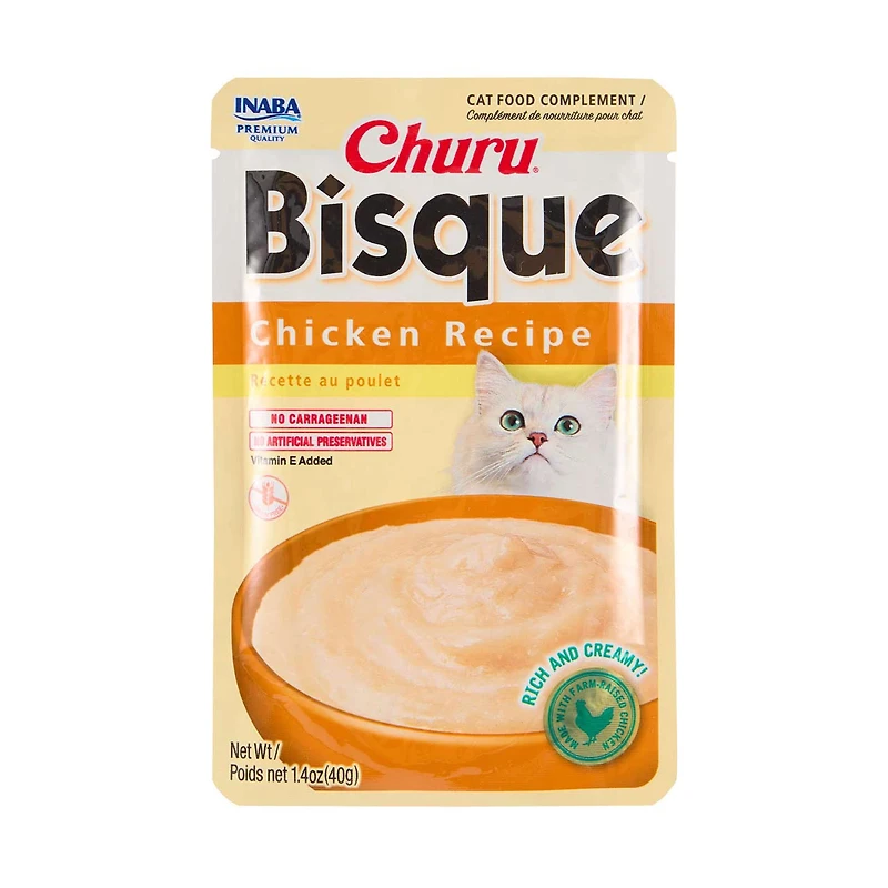 Inaba Churu Bisque Cat Treats, Chicken Recipe, 4 ct