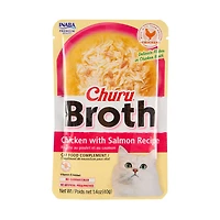 Inaba Churu Broth Cat Treats, Chicken with Salmon Recipe, 4 ct