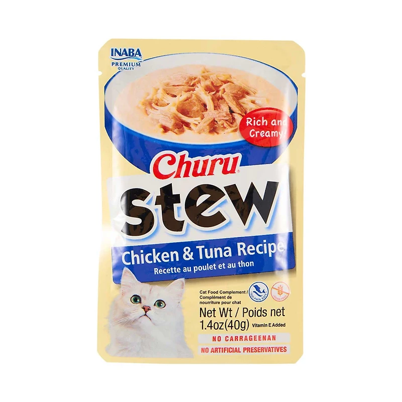 Inaba Churu Stew Cat Treats, Chicken & Tuna Recipe, 4 ct