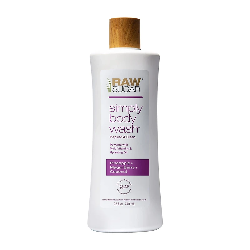 Raw Sugar Body Wash, Pineapple + Maqui Berry + Coconut, 25 fl oz
