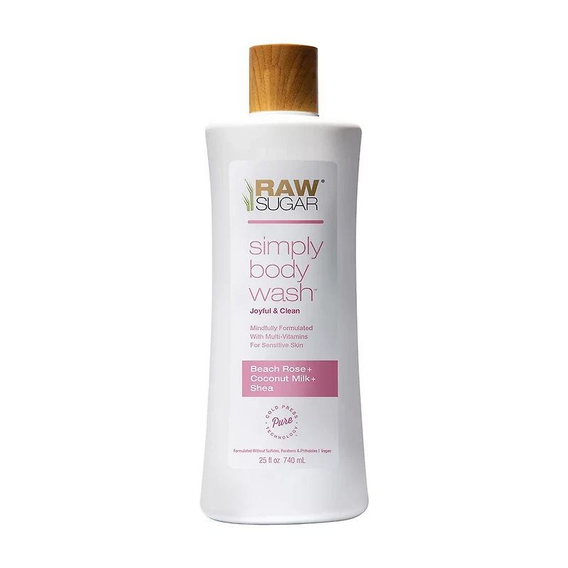 Raw Sugar Body Wash, Beach Rose + Coconut Milk + Shea