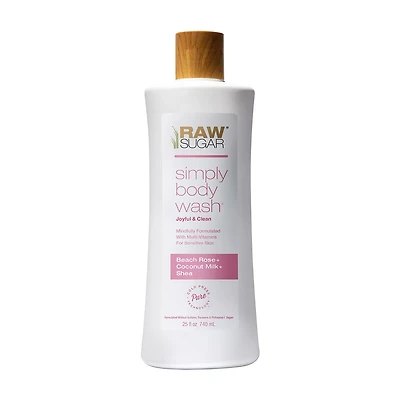 Raw Sugar Body Wash, Beach Rose + Coconut Milk + Shea
