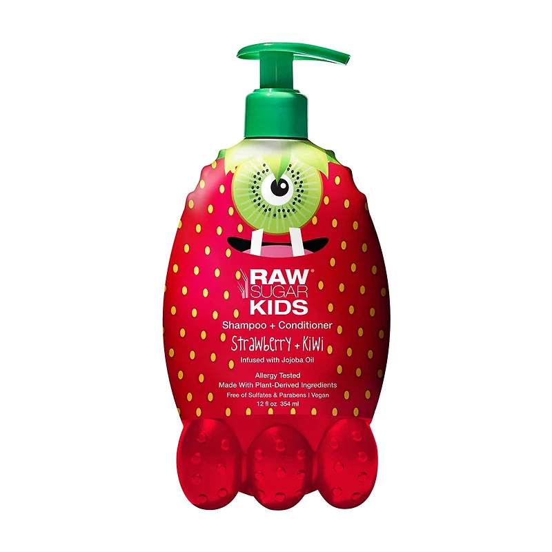 Raw Sugar Kids Shampoo + Conditioner, Strawberry + Kiwi, 12 fl oz